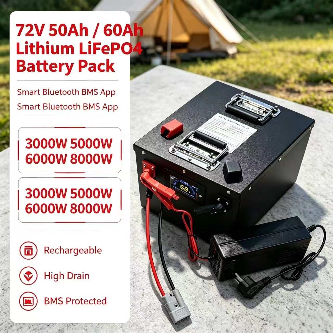 Paket baterai isi ulang lithiu - 72V 60Ah Lifepo4 Battery Pack ulasan dan harga